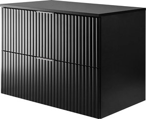 Szafka pod umywalkę, Czarny, 80 x 57 x 46 cm, uchwyt srebrny + Blat