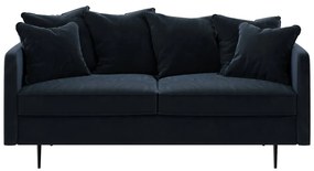 Granatowa aksamitna sofa Ghado Esme, 176 cm