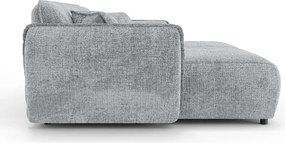 Jasnoszara sofa z tkaniny szenilowej z szezlongiem 252 cm Nelia Big – Ropez