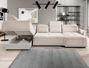 Narożnik MURILLO XL z elektryczną regulacją siedziska Lewostronny w tkaninie VOUGE 01 WERSAL