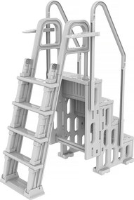 Podwójne schody basenowe "Mario" z systemem zabezpieczającym przed dziećmi