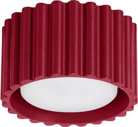 Lampa Sufitowa Minimalistyczny Aura, Aluminium - 1 Źródło - L.10 X H.10 Cm - Burgund