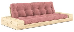 Różowa sztruksowa rozkładana sofa 244 cm Base – Karup Design