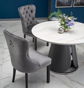 Pikowane velvetowe krzesło z pinezkami Miya