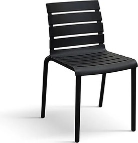 Zestaw 6 czarnych krzeseł z polipropylenu, z możliwością sztaplowania - GANDIA