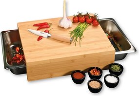 Kesper 58355 Deska do krojenia z tackami, stal nierdzewna, 35 x 29 x 9,5 cm