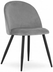 Jasnoszare krzesło metalowe pokojowe tapicerowane B4-S09