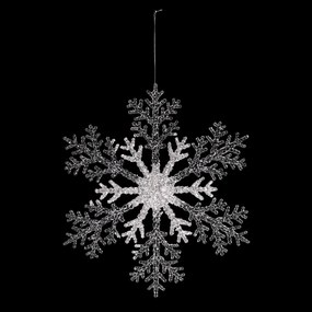 Zestaw dekoracji świątecznych Płatek śniegu, 4 szt., srebrny, 23 x 1 x 26 cm