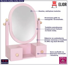 Różowa toaletka dla dziewczynki - Fibio