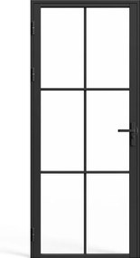 Drzwi kompletne dwustronne z aluminium i szkła hartowanego - wys. 204 x szer. 93 cm - SEROTO