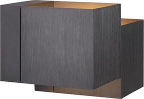 Nowoczesna lampa ścienna, antracytowa, 2 źródła światła - Transfer Double