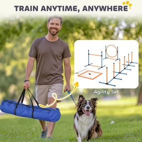 PawHut Zestaw Agility dla Psów 7-częściowy do Treningu i Zabawy z Przeszkodami