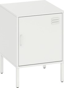 HOMCOM Stolik nocny ze stali, stolik pomocniczy do różnych zastosowań, regulowana półka, do sypialni, salonu, biały