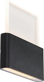 Oświetlenie ścienne zewnętrzne czarne z LED-em z numerami domu IP54 - Kandi