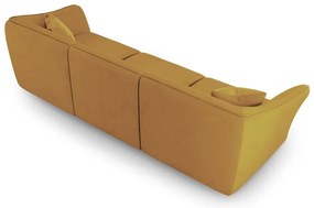 Musztardowa sofa z materiału bouclé 292 cm Tokyo – Cosmopolitan Design