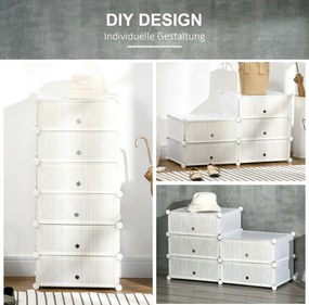 HOMCOM Modułowy System Regałów na 12 par butów, 49 cm x 36,5 cm x 108 cm, Biały