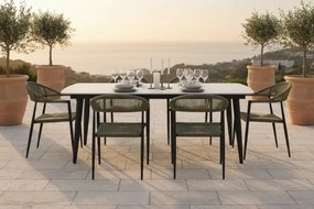 Krzesło Ogrodowe Grafitowe 56x60x78 cm Plecione Zielone Sznurki Nowoczesne