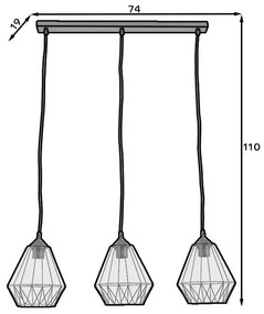 Lampa wisząca BENIGNE III czarna ELTAP