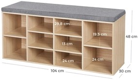 Nowoczesna szafka na buty z siedziskiem dąb - Caserta