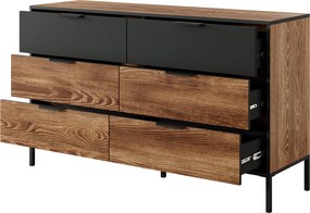 Komoda MILANO 137 cm do Salonu Sypialni 6 Szuflad Odcienie brązu