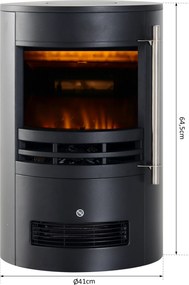Elektryczny Kominek HOMCOM z Efektem Płomienia LED 900/2000W, Czarny