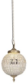 Lampa wisząca art deco kryształ ze złotem 35 cm - Kasbah klasyczny/Antyczny Oswietlenie wewnetrzne