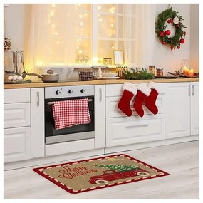 Świąteczna wycieraczka HOLIDAY RIDE 60x90 cm, czerwona
