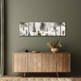 Obraz - Las z niedźwiedziami (170x50 cm)