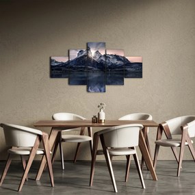 Obraz jeziora z górą (125x70 cm)