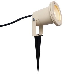 Reflektor z kolcem beżowy GU10 50 mm regulowany IP65 z kablem i wtyczką - Basic