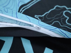 PrzytulneMieszkanie.pl PrzytulneMieszkanie.pl Świecąca pościel bawełniana JURASSIC WORLD w kolorze niebieskim Rozmiar pościeli: 70 x 90 cm | 140 x 200 cm