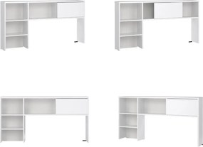 Biurko w połysku z nadstawką Function Plus 149 cm biały