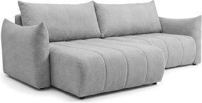Narożnik Flo, z funkcją spania, do salonu, tkanina Poso, jasnoszary (55)