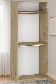 Korpus szafy z dwoma drążkami 100 cm dąb artisan - Jonix 9X