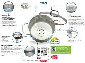 Elo 41410 4-częściowy zestaw garnków ze stali nierdzewnej Twice