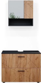 Zestaw mebli łazienkowych złoty dąb power/antracyt 80x41x58.6 irma