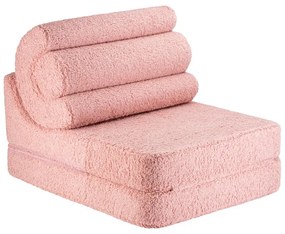 Różowy fotel dziecięcy z materiału bouclé Flipster – Wigiwama