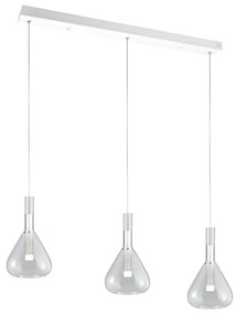 Biała lampa wisząca LED ze szklanym kloszem Cipera – CINQUE