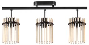 Żyrandol natynkowy 3xE27/60W/230V czarny/beżowy