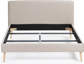 Beżowe łóżko 2-osobowe Kave Home Lydia, 160x200 cm