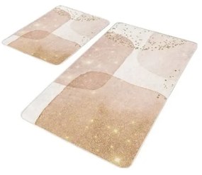 Beżowe aksamitne dywaniki łazienkowe zestaw 2 szt. 60x100 cm – Mila Home