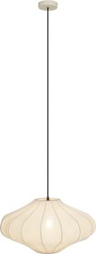 Lampa wisząca Japandi beżowa z materiałowym abażurem 50 cm - Plu