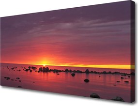 Duży obraz na płótnie Blask Słońca na Falach