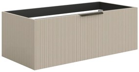 wisząca prążkowana szafka łazienkowa - Kolor beżowy - 100 cm - PALIRO