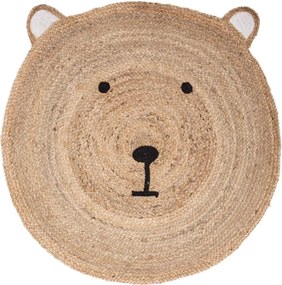 PROMOCJA Dziecięcy dywanik jutowy BEAR HEAD 100 cm II. jakość
