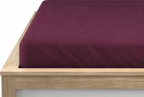 PrzytulneMieszkanie.pl Prześcieradło jersey z lycrą ciemnowiśniowe 90 x 200 cm