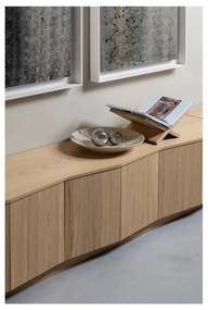 Szafka pod TV z litego drewna dębowego w naturalnym kolorze 200x52x45 cm Zuma – WOOOD