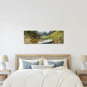 Obraz - Seealpsee, jezioro w Szwajcarii (z zegarem) (90x30 cm)