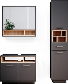 Zestaw mebli łazienkowych antracyt 80x40x64 beatrice