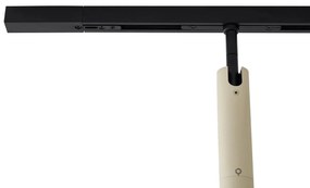 Nowoczesny system oświetlenia szynowego Slimline Uzzy z 6 reflektorami w kolorze beżowym i czarnym - 1-fazowy Nowoczesny Oswietlenie wewnetrzne